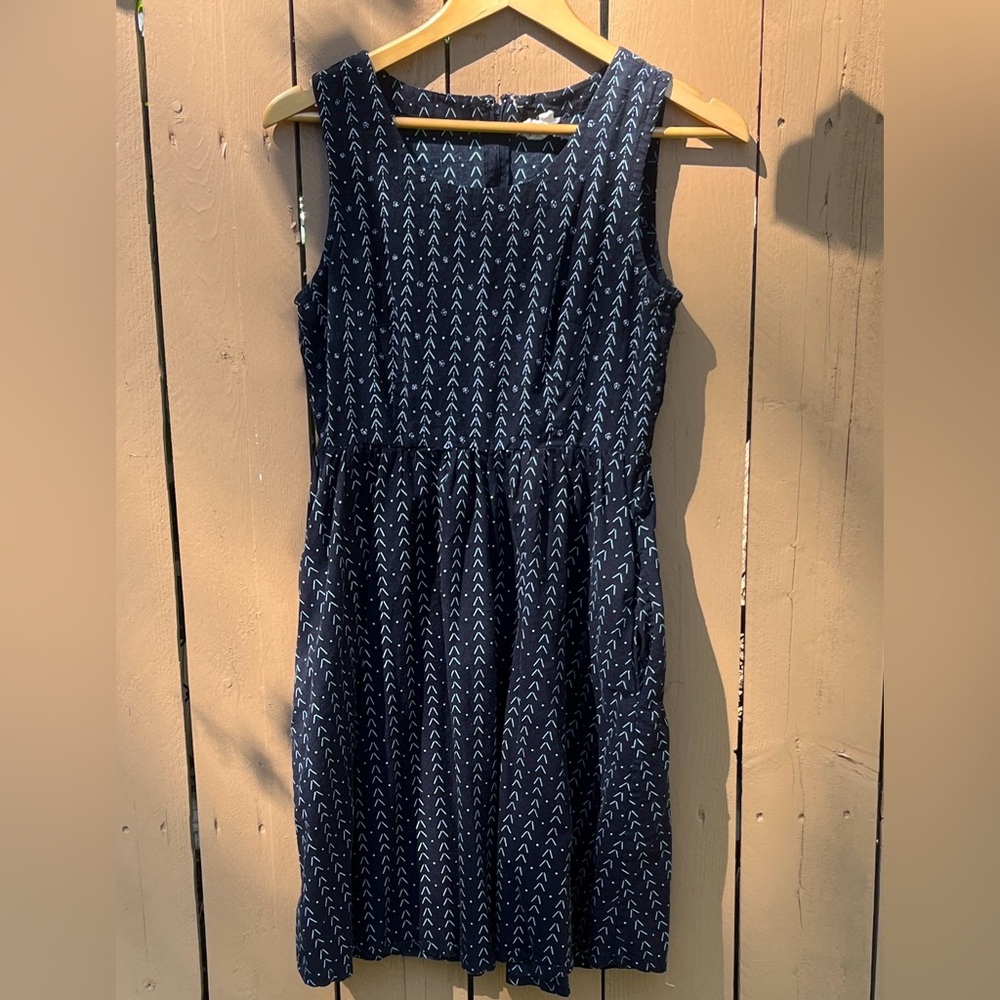 Mata Traders Navy Blue fit and flare Sleeveless Dress